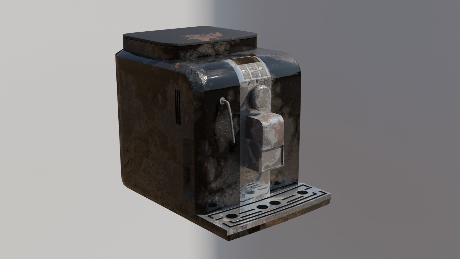 Coffee machine - clean and dirty model Free low-poly 3D model_4