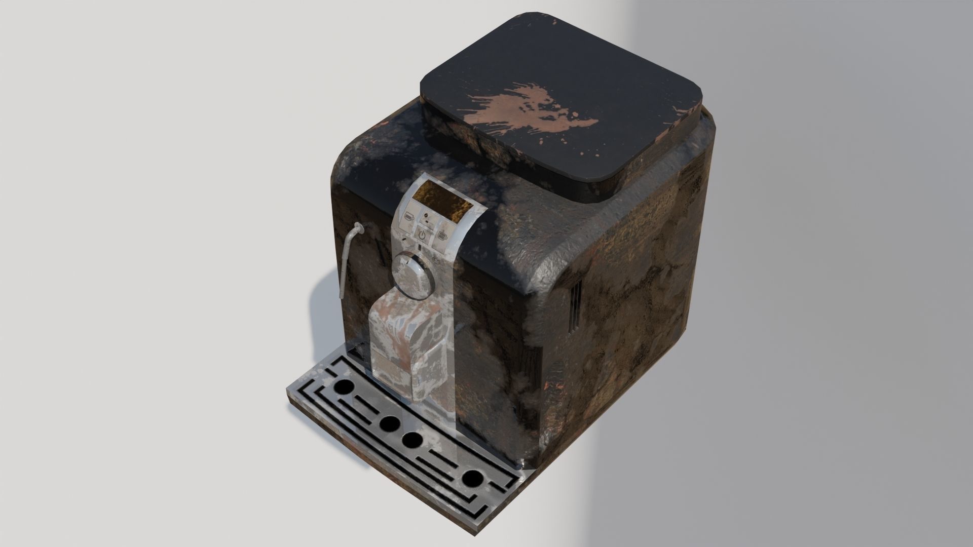 Coffee machine - clean and dirty model Free low-poly 3D model_6
