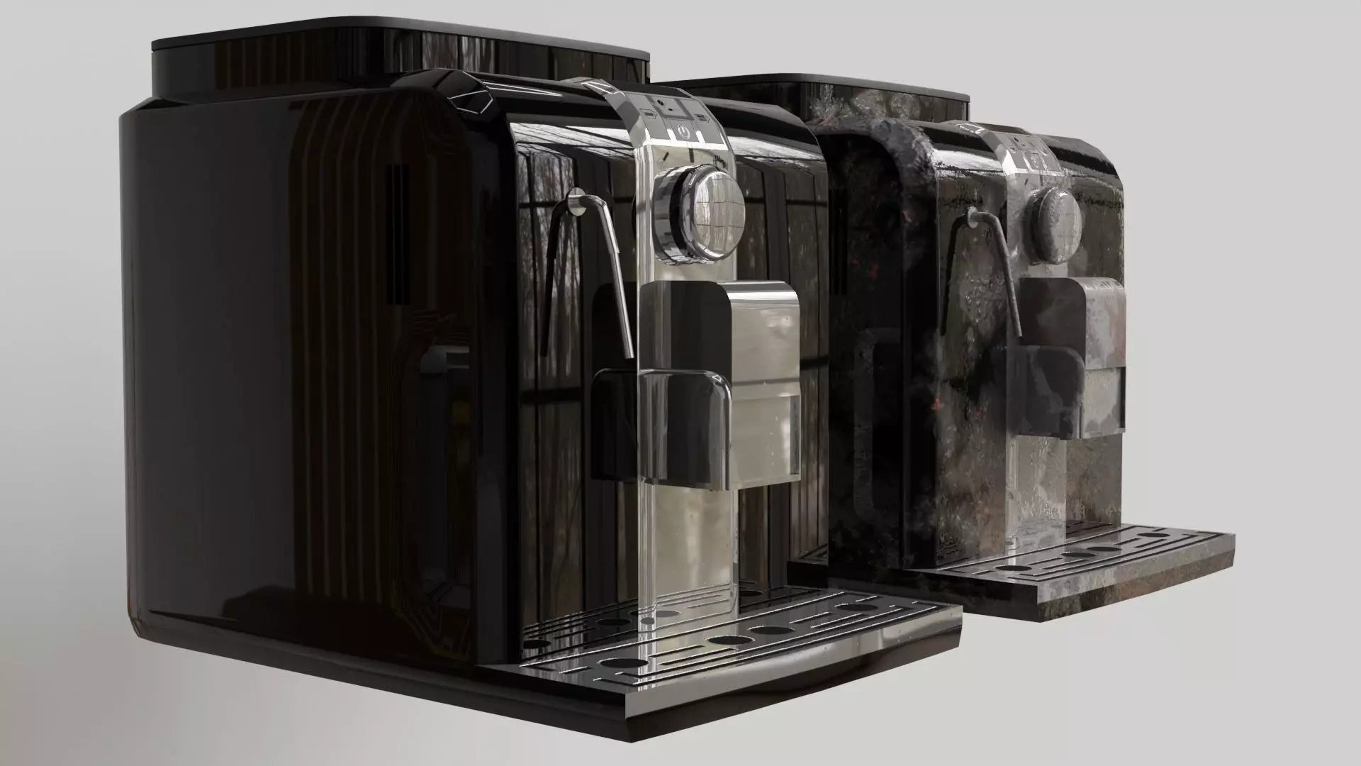 Coffee machine - clean and dirty model Free low-poly 3D model_0