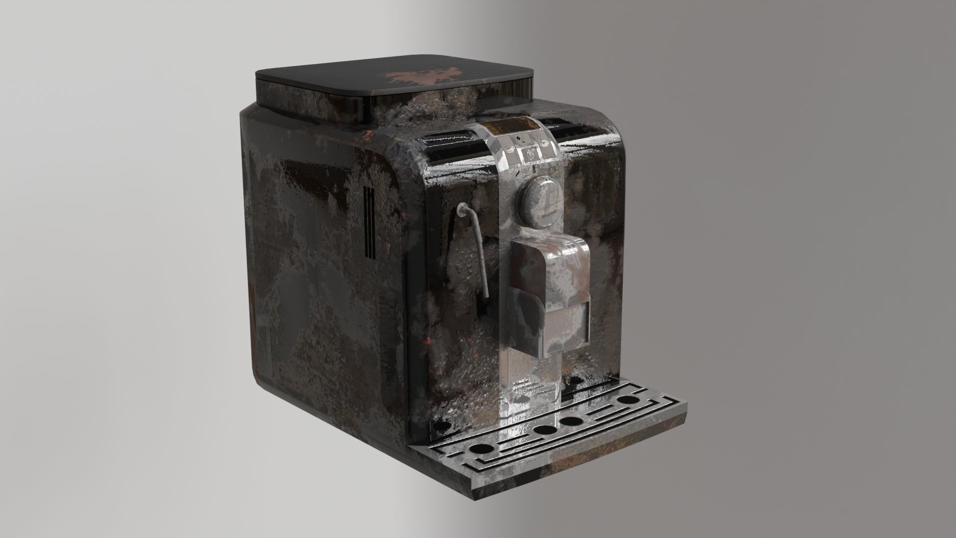 Coffee machine - clean and dirty model Free low-poly 3D model_3