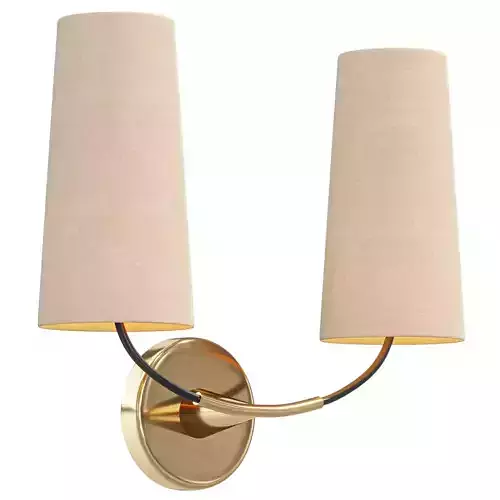  Lennon 2 Light Wall Sconce with White Shades