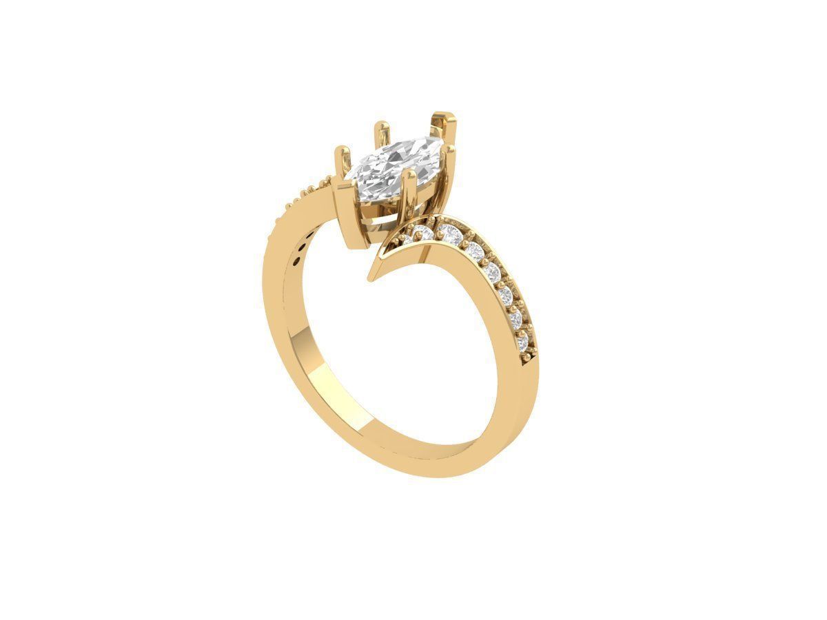 Marquise Ring 3D print model_1