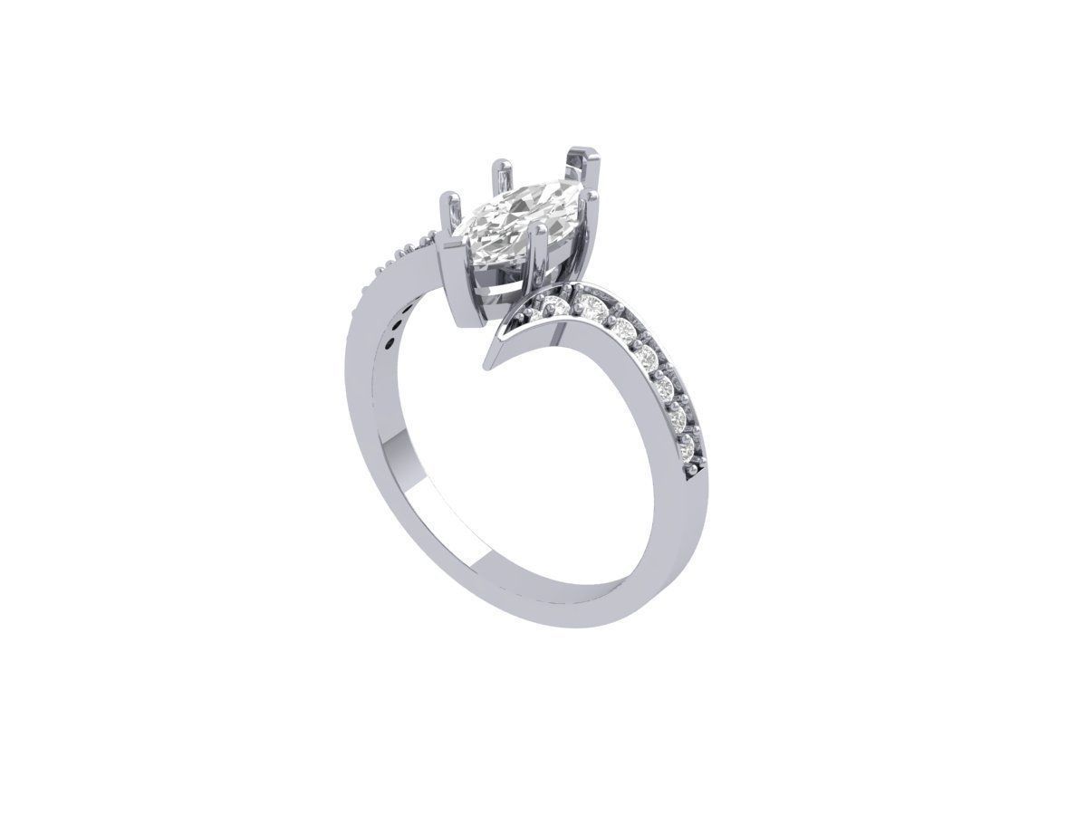 Marquise Ring 3D print model_2