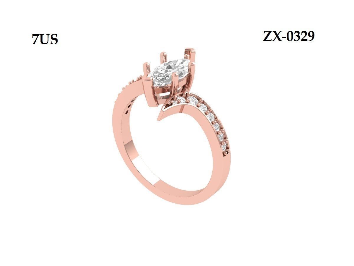 Marquise Ring 3D print model_3