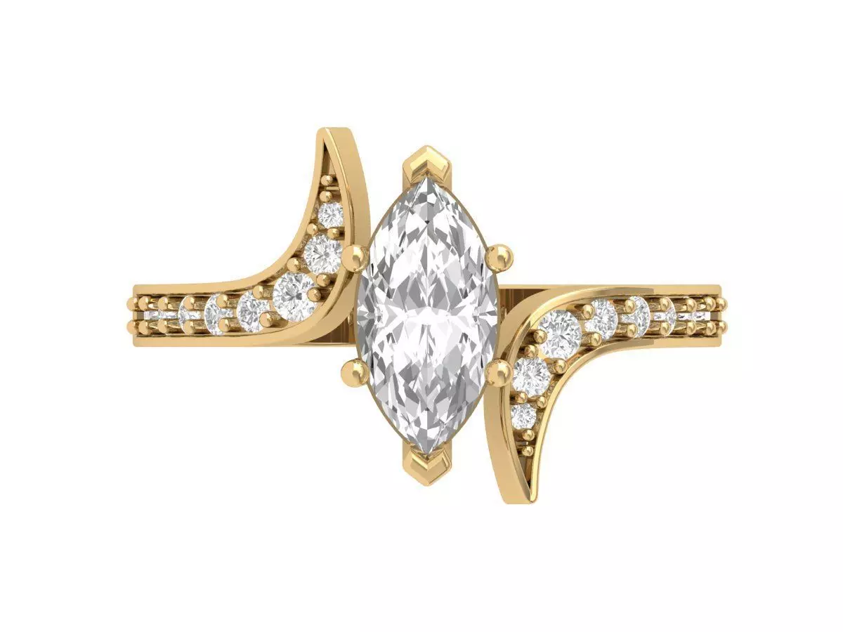 Marquise Ring 3D print model_0