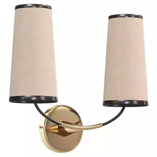 Lennon 2 Light Wall Sconce with Black Trimmed Shades by Arhaus
