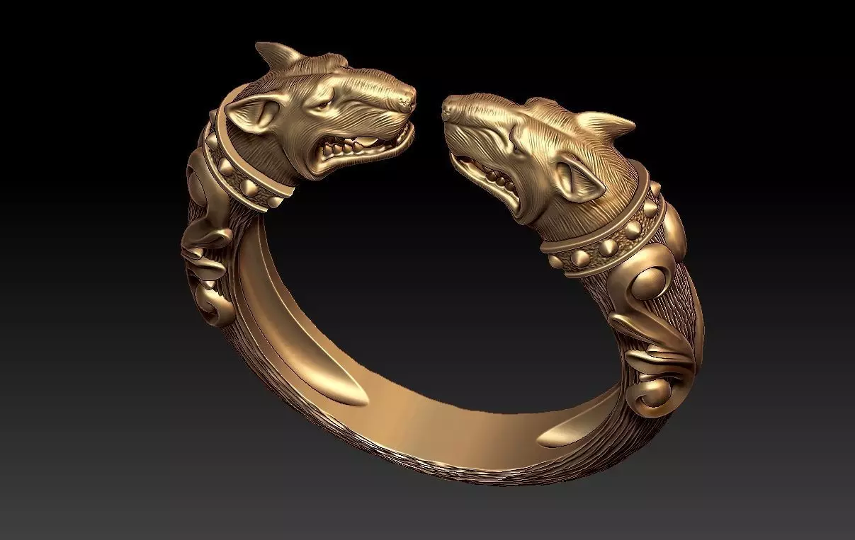 Wolf ring 3D print model