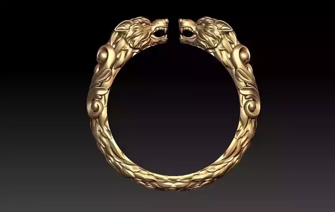 wolf animal ring 3D print model