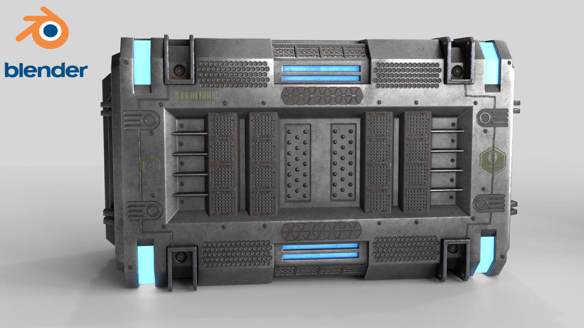 Sci-fi Container set of 3 v4 Low-poly 3D model_24