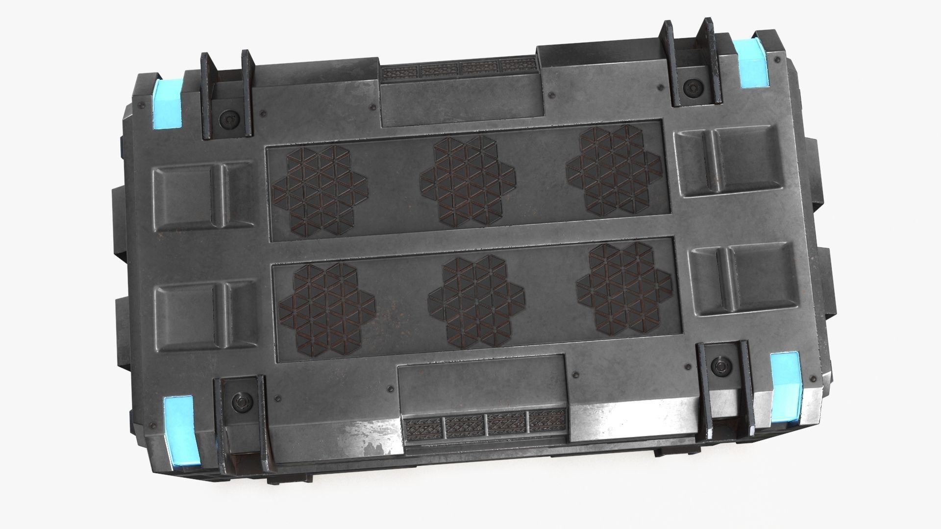 Sci-fi Container set of 3 v4 Low-poly 3D model_8