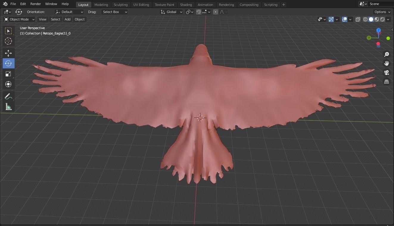 Eagle base mesh Low-poly 3D model_13