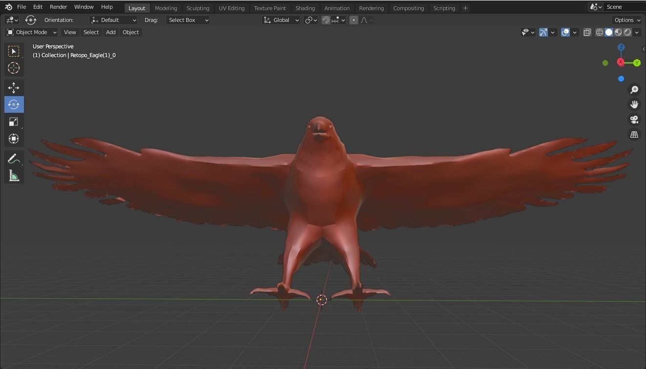 Eagle base mesh Low-poly 3D model_12