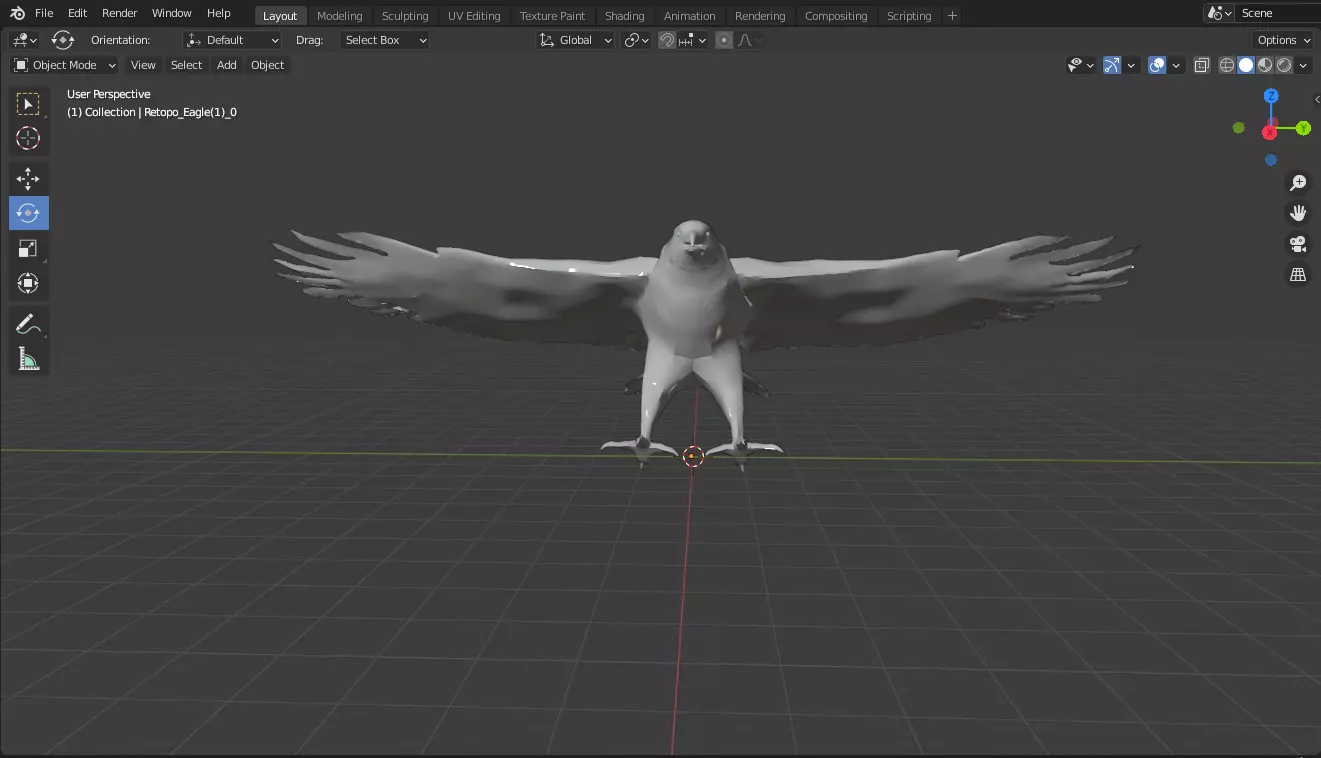 Eagle base mesh Low-poly 3D model_0