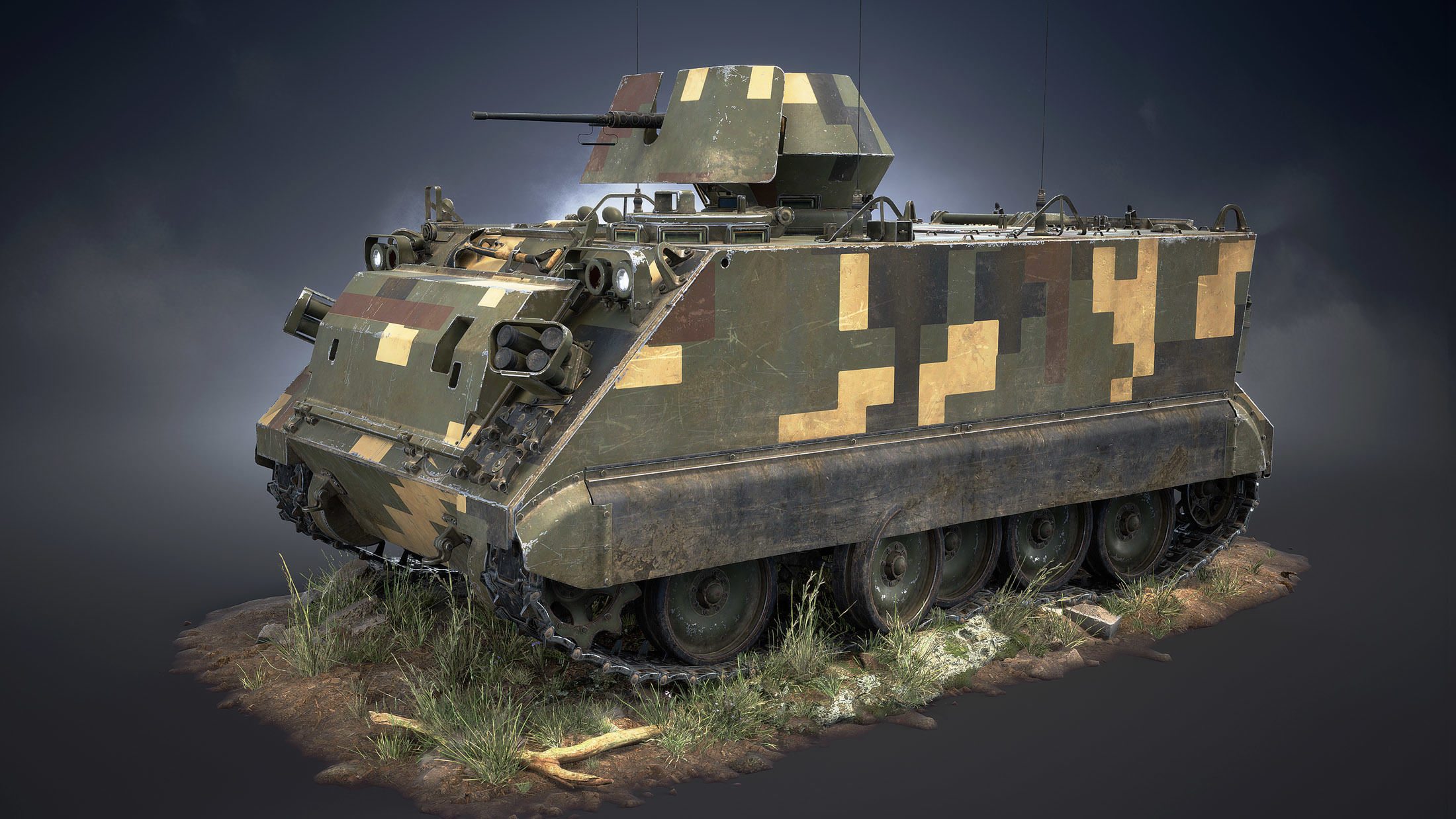 M113 APC Game Ready Low-poly 3D model_17
