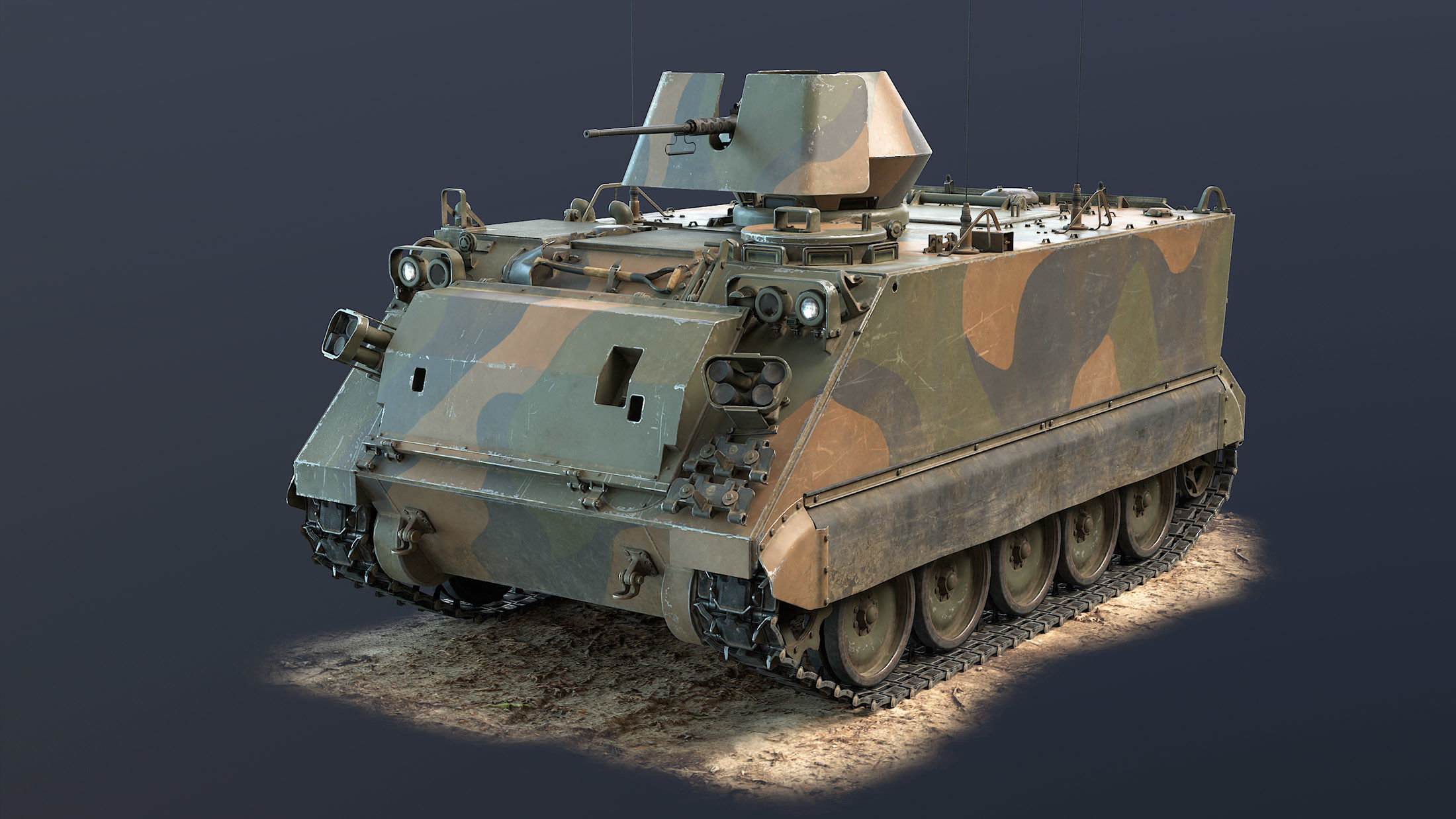 M113 APC Game Ready Low-poly 3D model_12