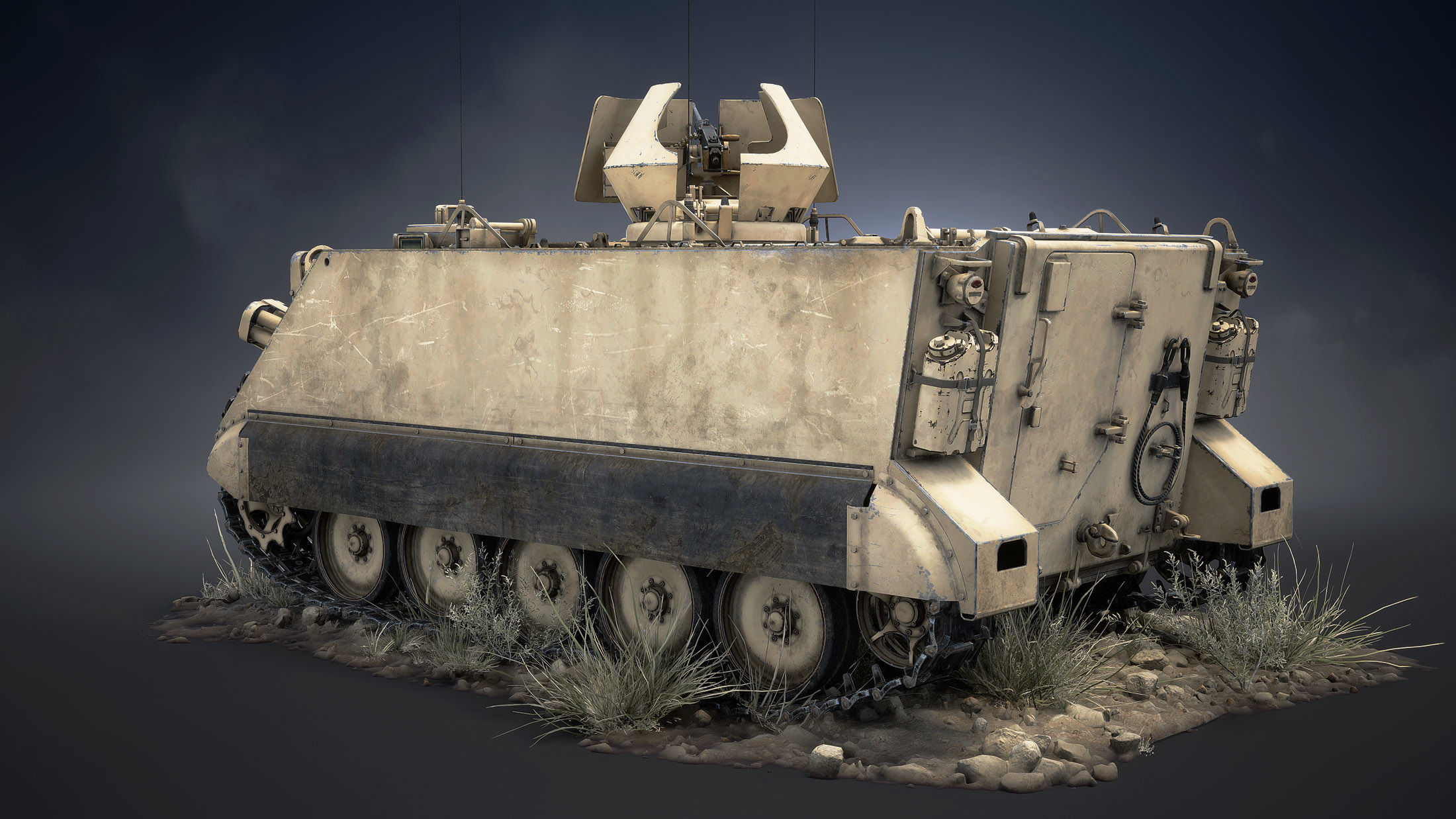M113 APC Game Ready Low-poly 3D model_3