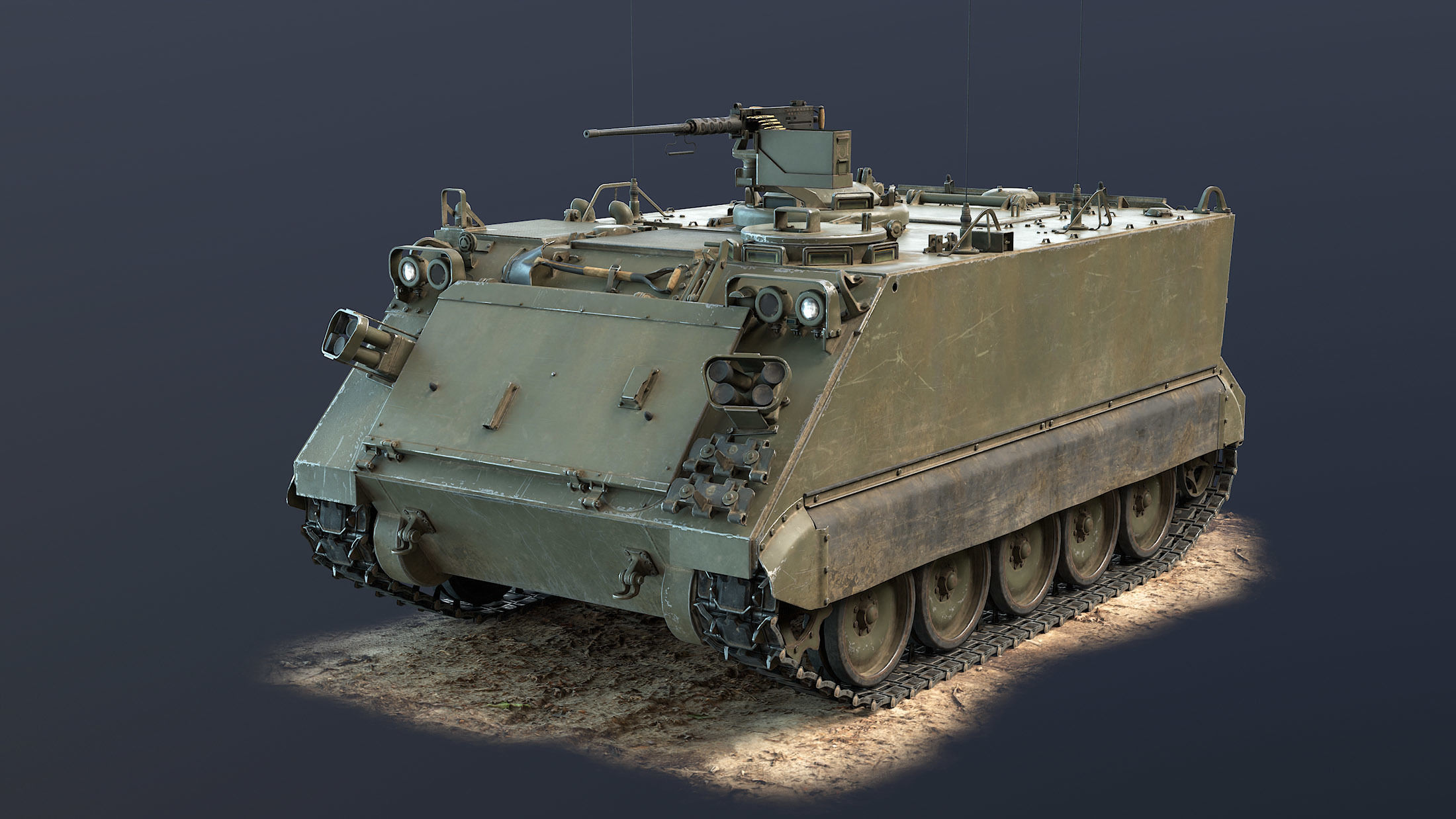 M113 APC Game Ready Low-poly 3D model_13