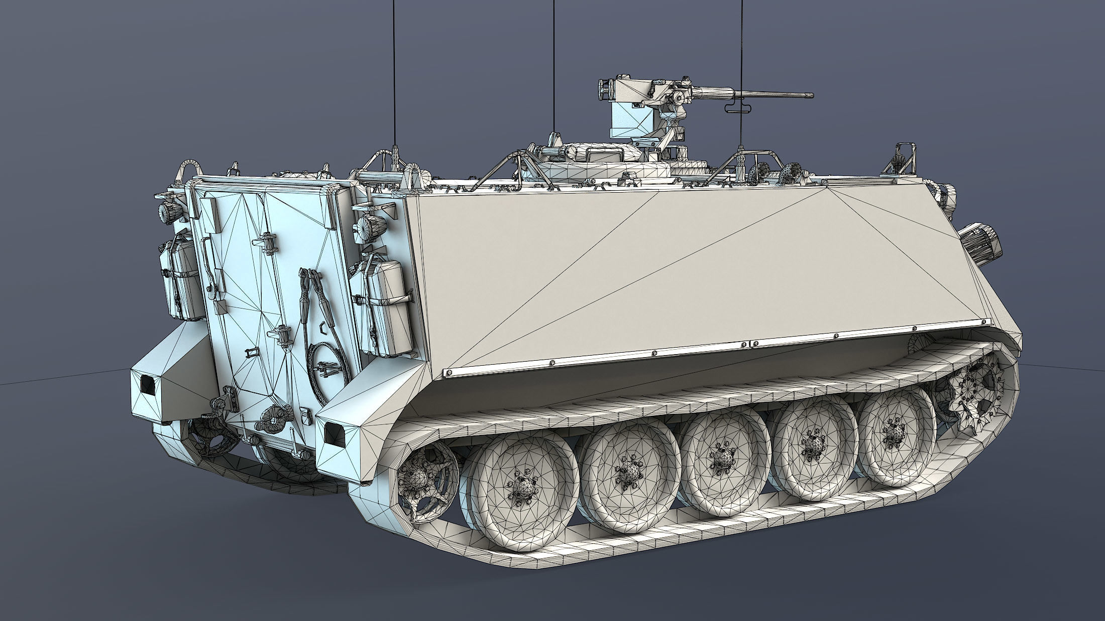 M113 APC Game Ready Low-poly 3D model_23