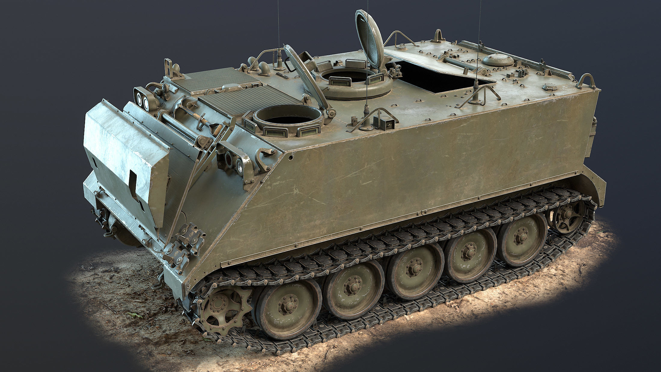 M113 APC Game Ready Low-poly 3D model_10