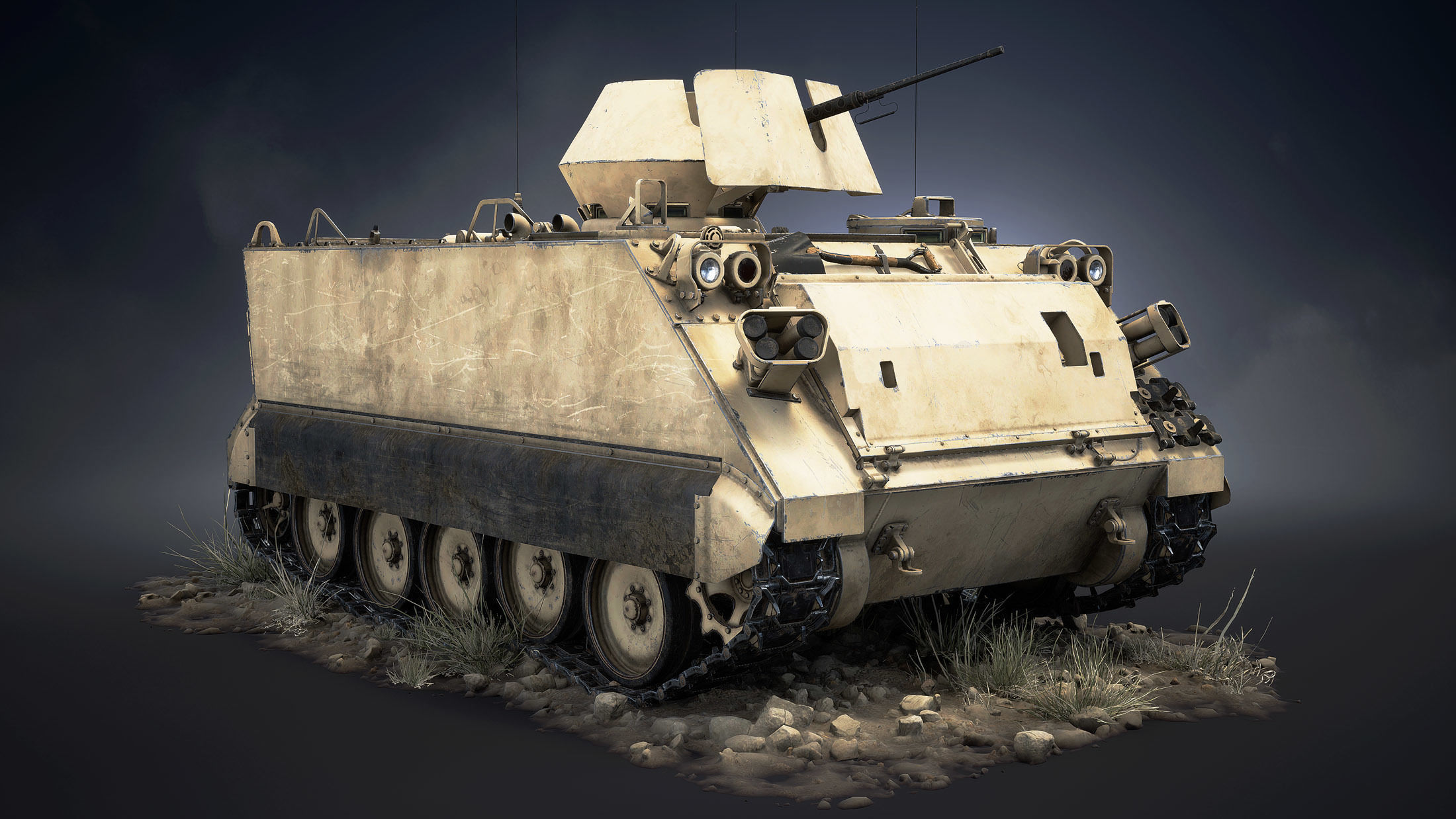 M113 APC Game Ready Low-poly 3D model_6