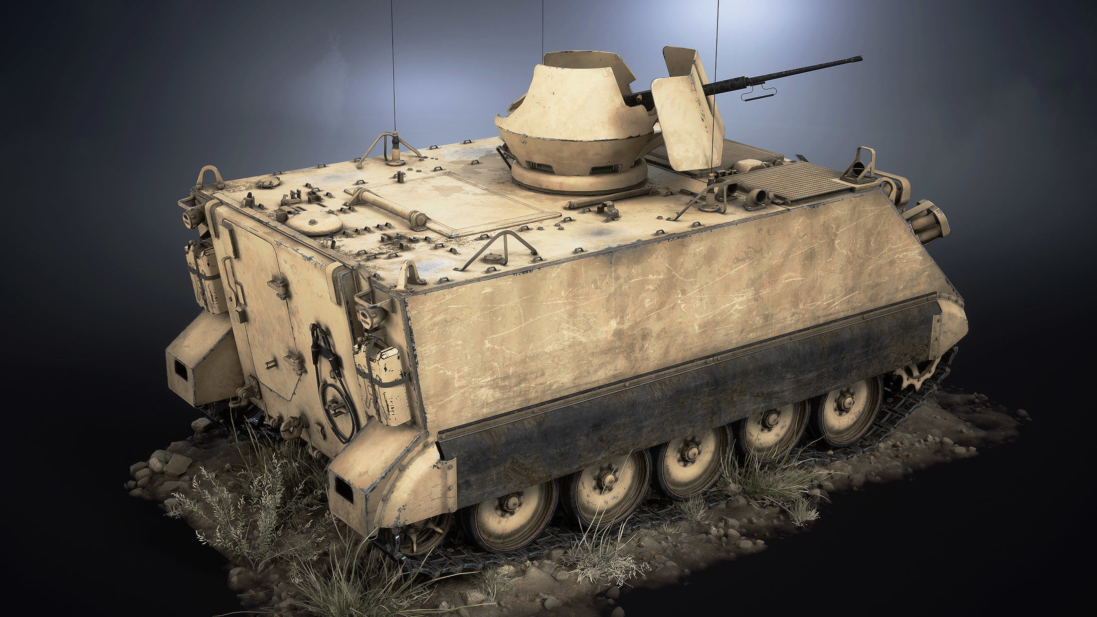 M113 APC Game Ready Low-poly 3D model_5