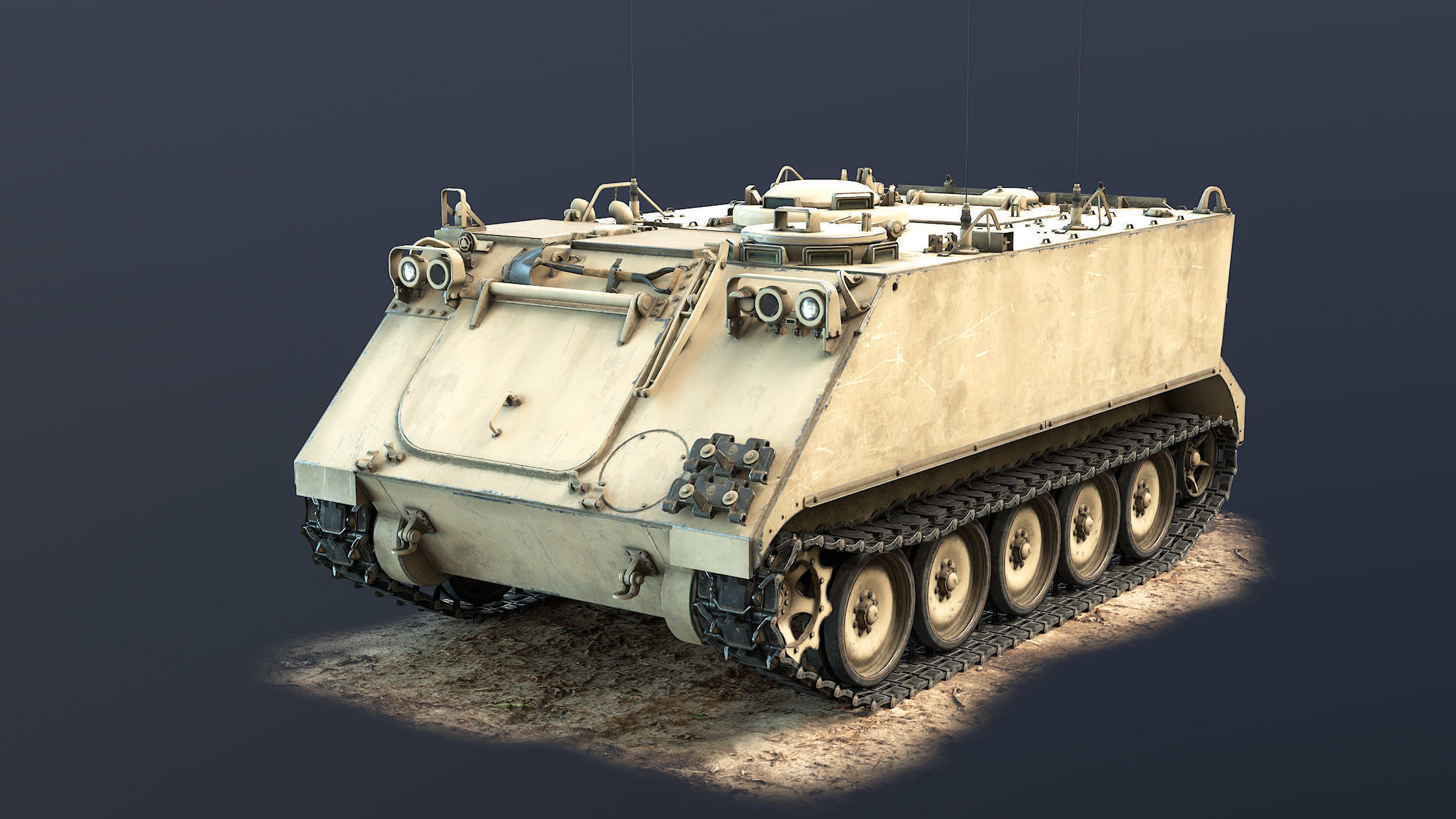 M113 APC Game Ready Low-poly 3D model_14