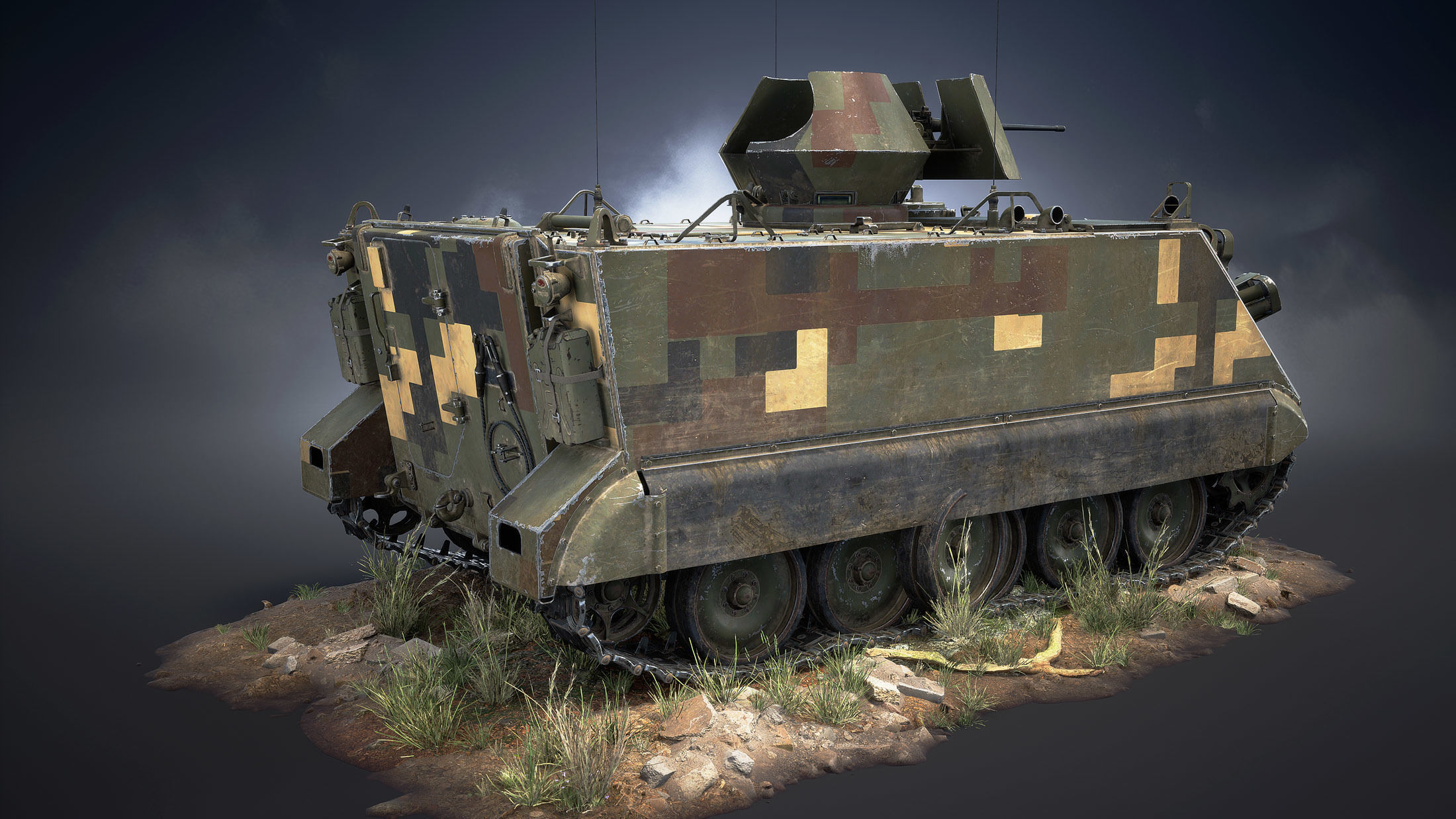 M113 APC Game Ready Low-poly 3D model_18