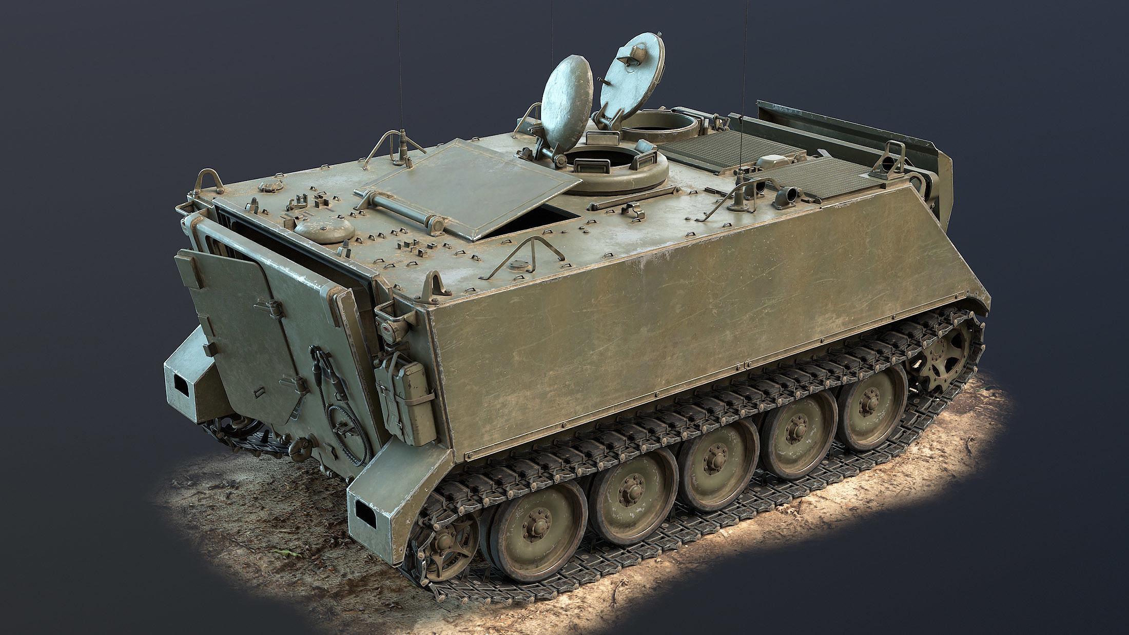 M113 APC Game Ready Low-poly 3D model_11