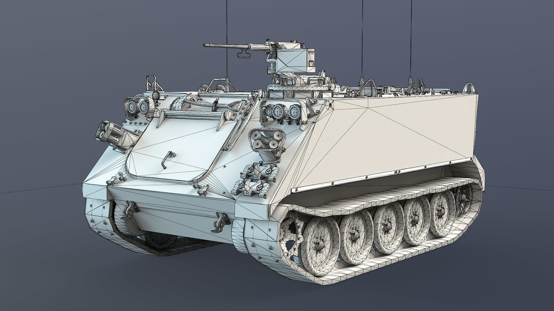 M113 APC Game Ready Low-poly 3D model_22