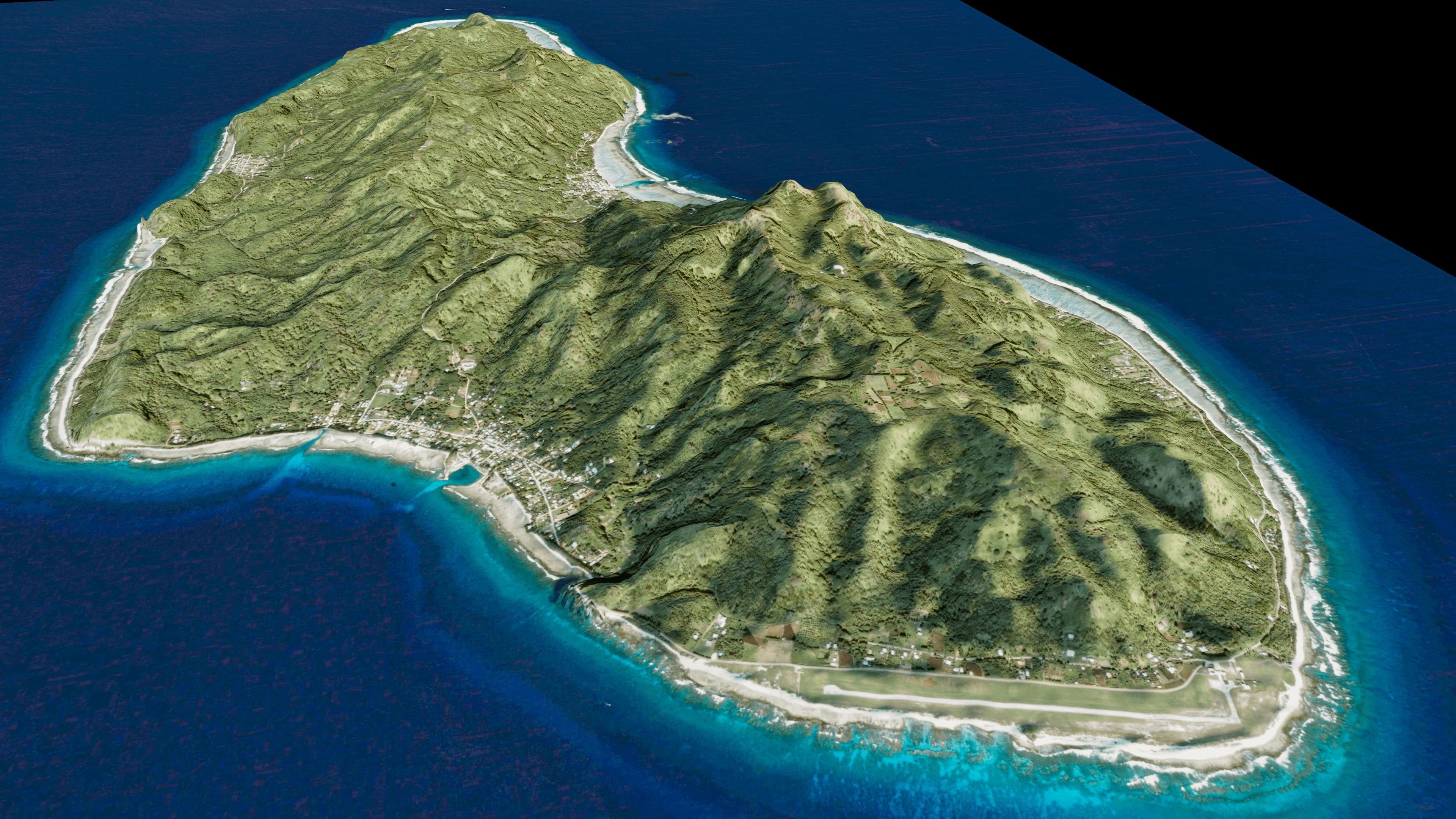 Rurutu French Polynesia island 3d model terrain 3D model_6