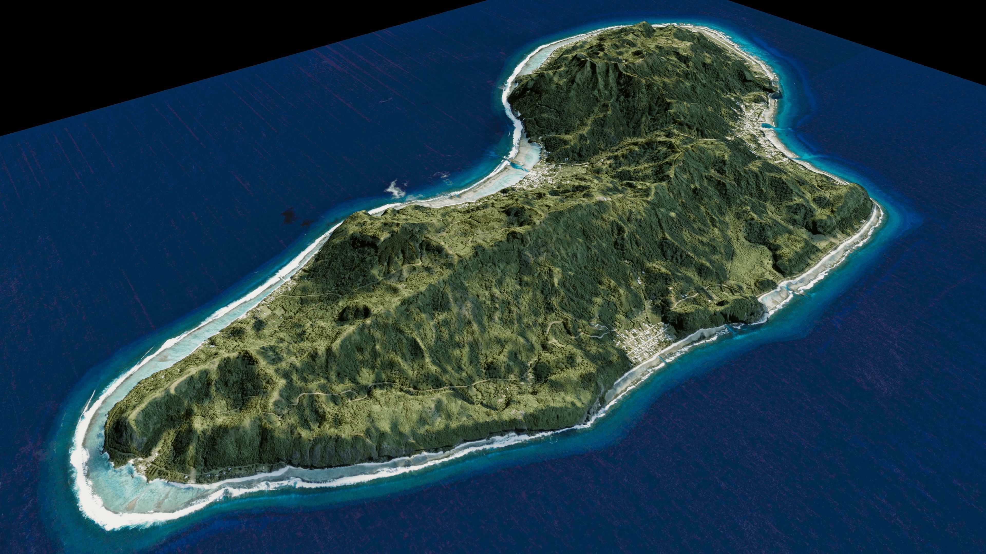 Rurutu French Polynesia island 3d model terrain 3D model_5