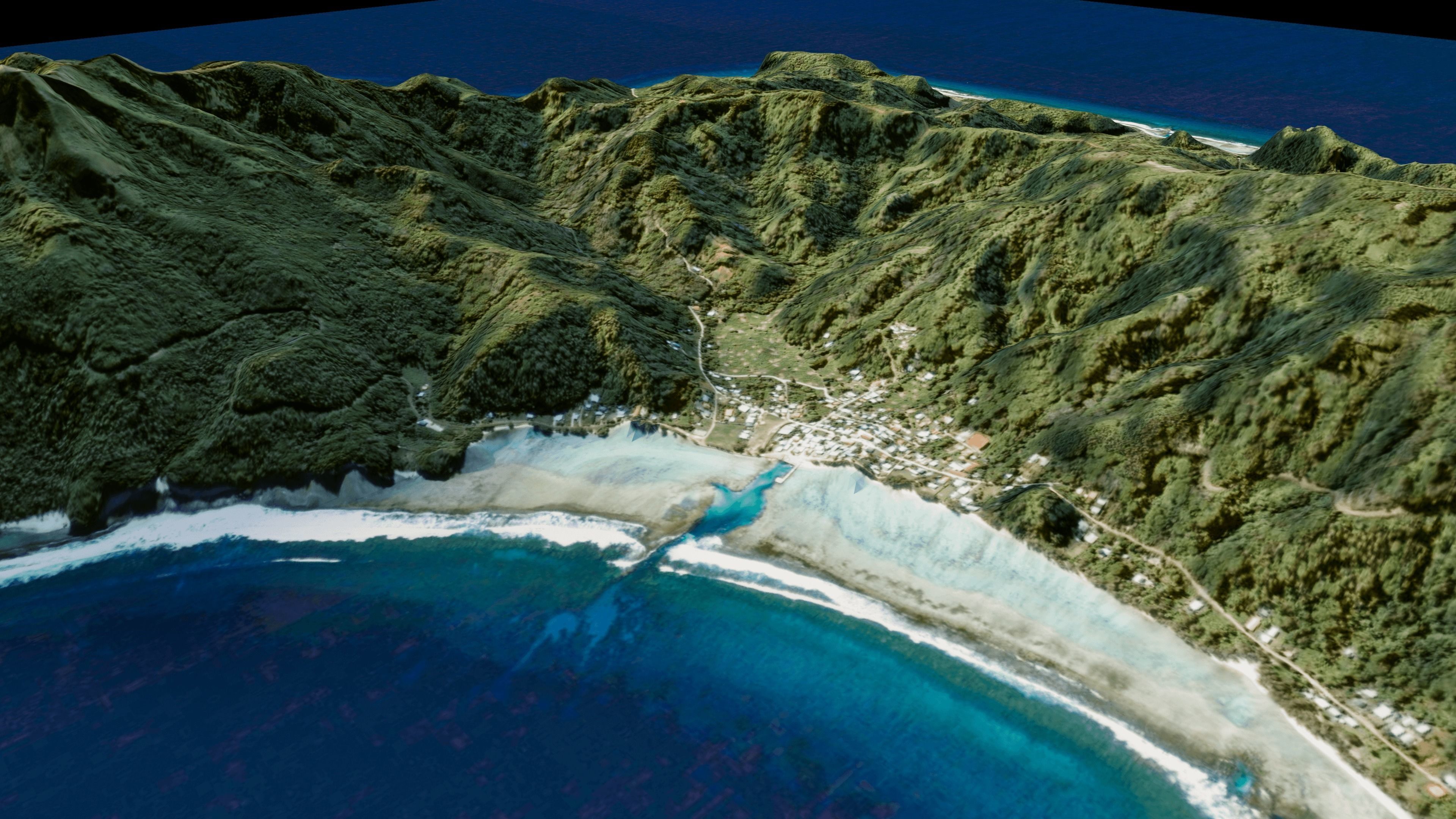 Rurutu French Polynesia island 3d model terrain 3D model_1