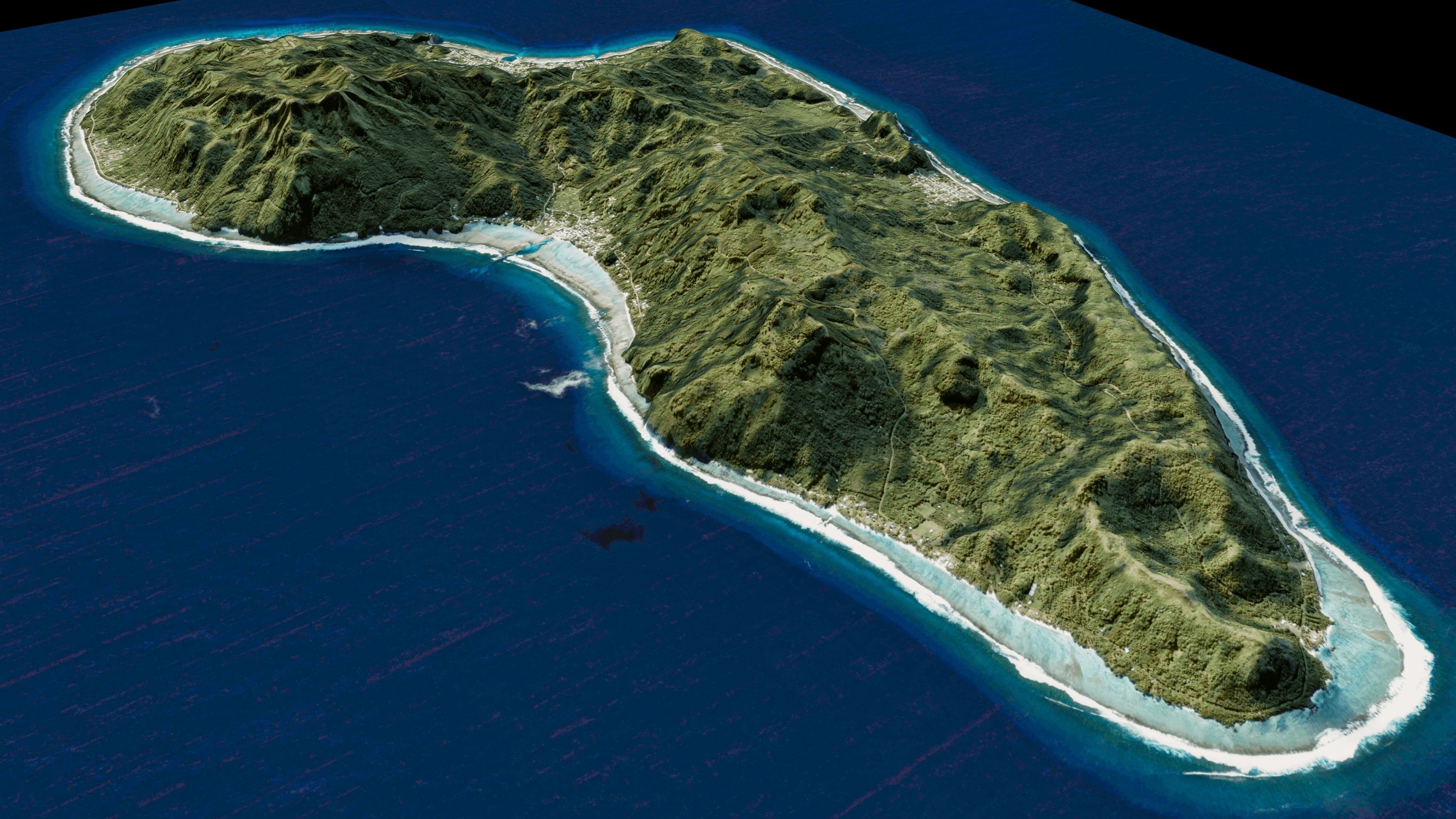 Rurutu French Polynesia island 3d model terrain 3D model_8