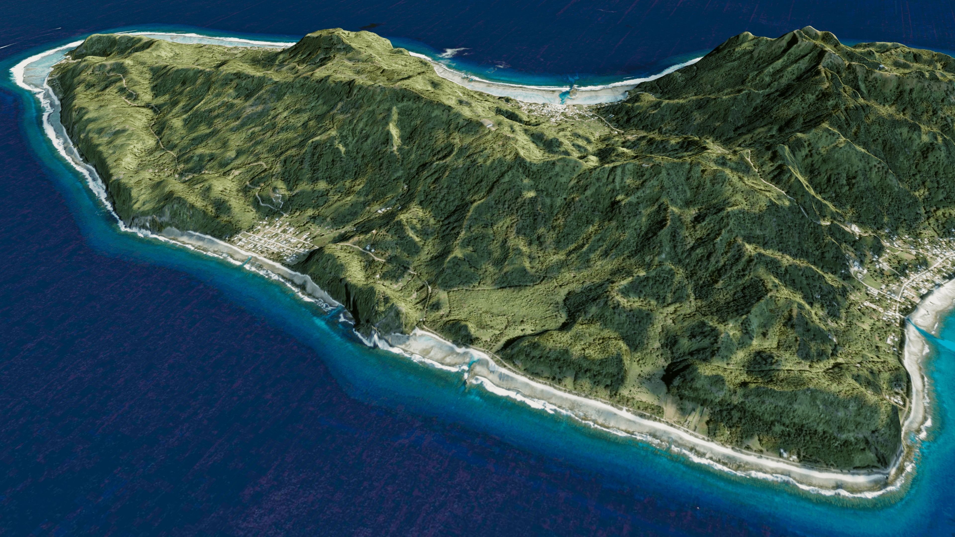 Rurutu French Polynesia island 3d model terrain 3D model_9