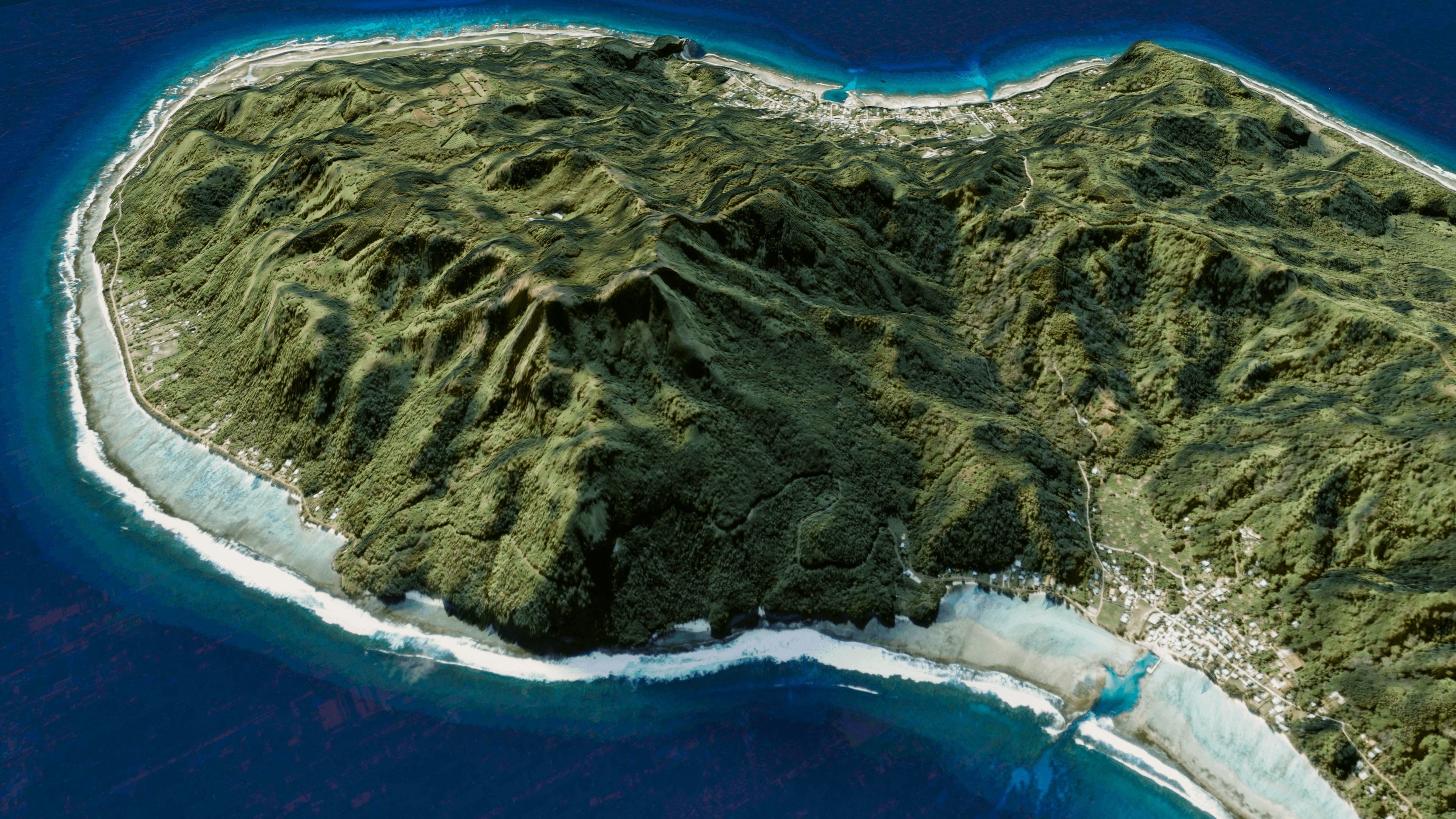 Rurutu French Polynesia island 3d model terrain 3D model_7