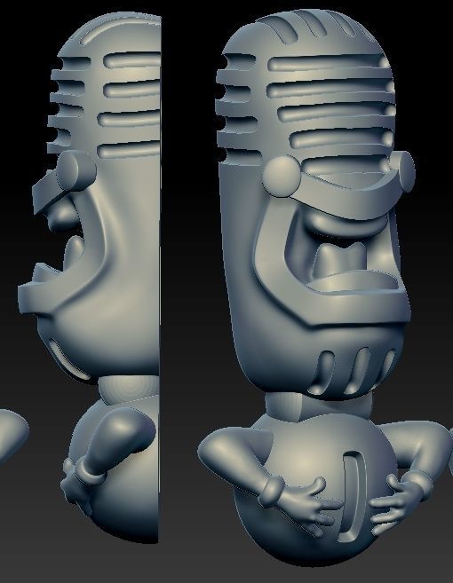 Mic Man Pendant  3D print model_3