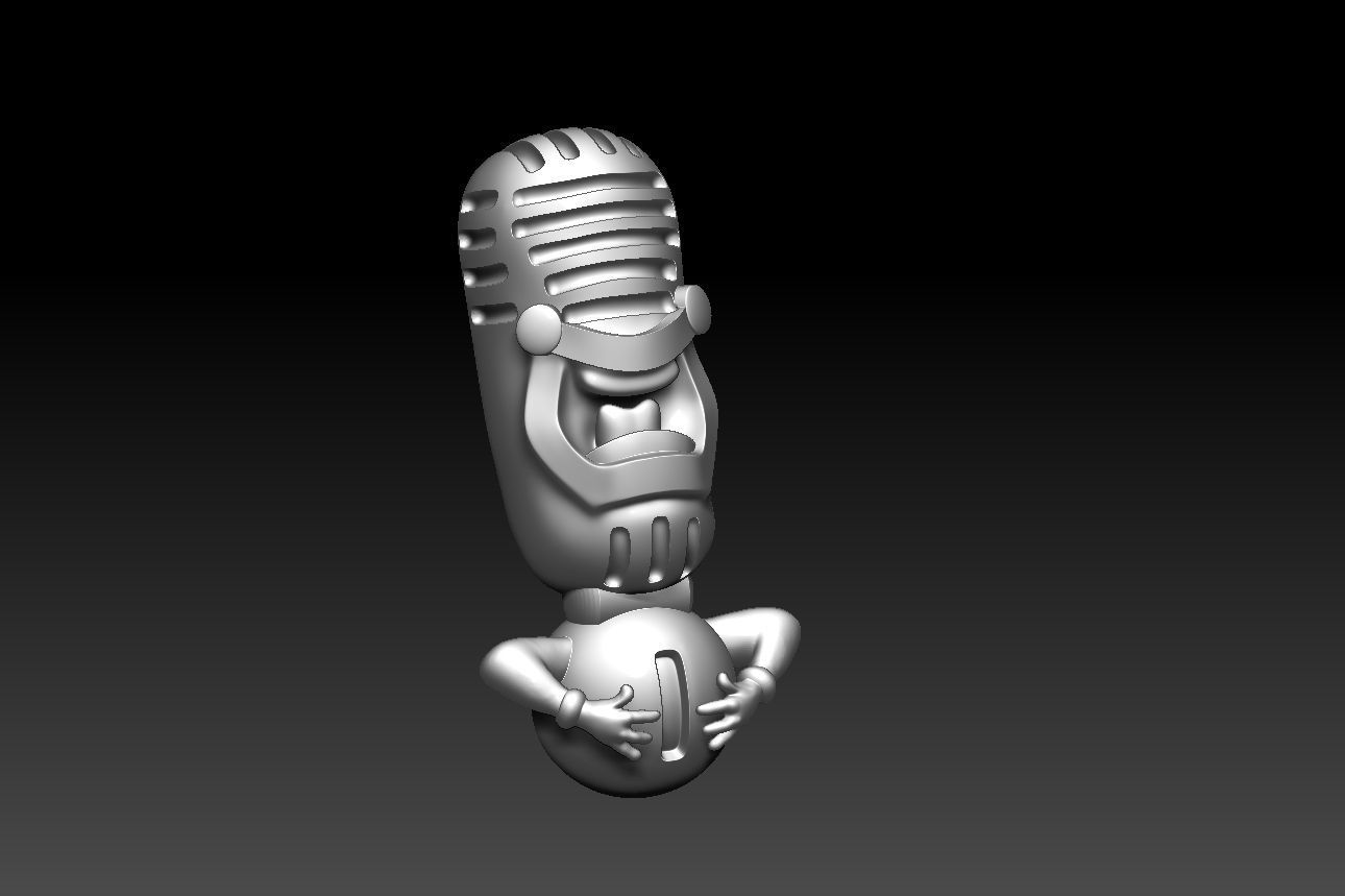 Mic Man Pendant  3D print model_4