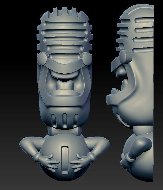 Mic Man Pendant  3D print model_1