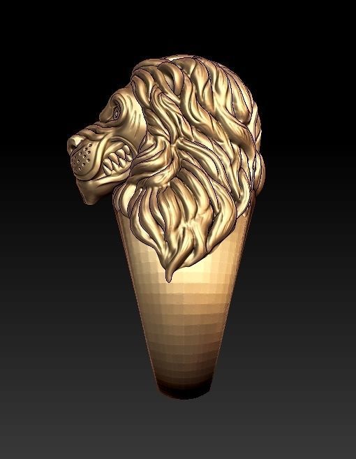 Lion Ring 3D print model_3