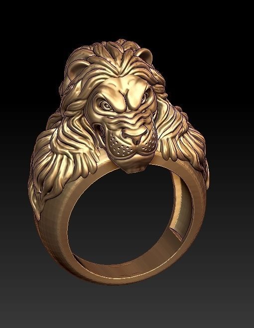Lion Ring 3D print model_2