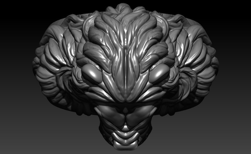 Lion Ring 3D print model_7