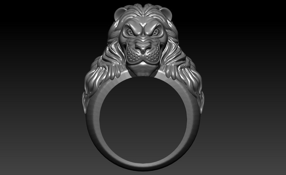 Lion Ring 3D print model_4