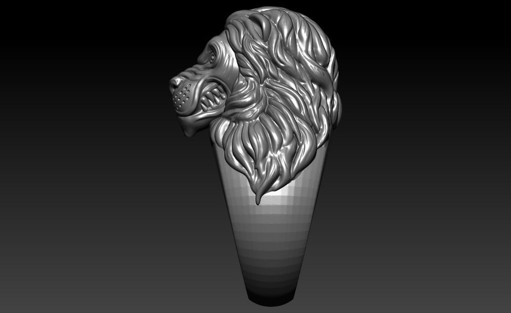 Lion Ring 3D print model_6