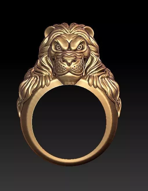 Lion Ring 3D print model_0