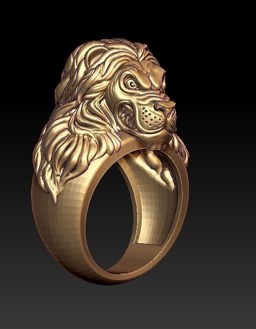 Lion Ring 3D print model_1