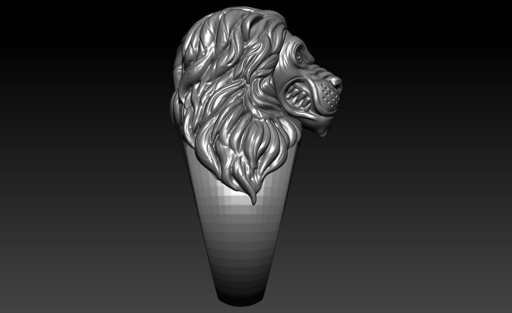 Lion Ring 3D print model_5