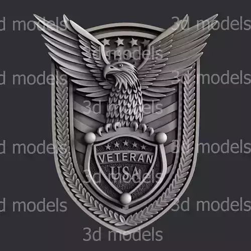 3d STL models for CNC or 3d printer USA veteran P458 3D model