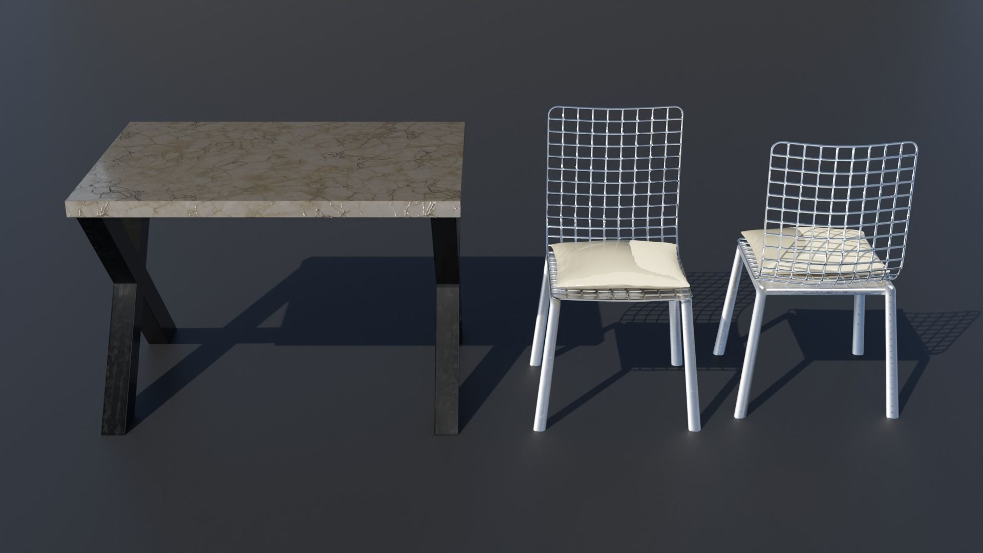 Simple Table and Chair 3D Model Low-poly 3D model Low-poly 3D model_10