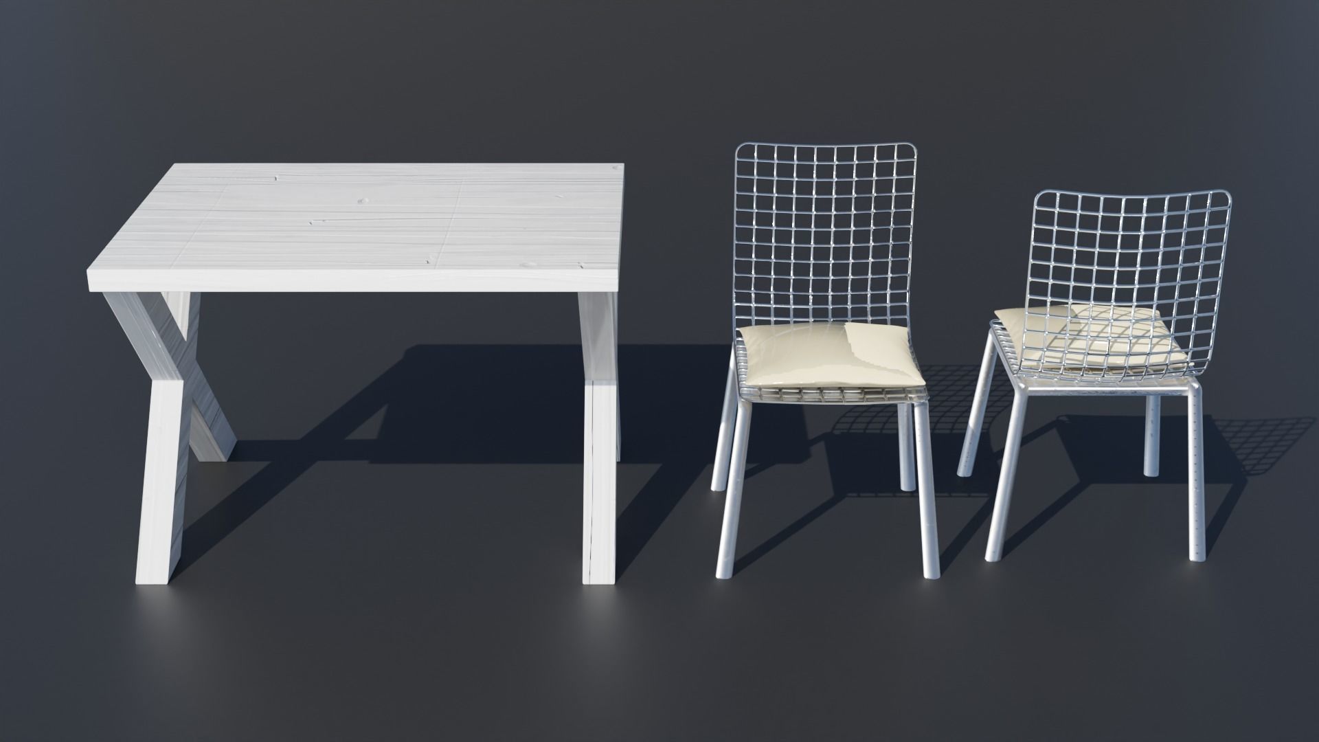 Simple Table and Chair 3D Model Low-poly 3D model Low-poly 3D model_13