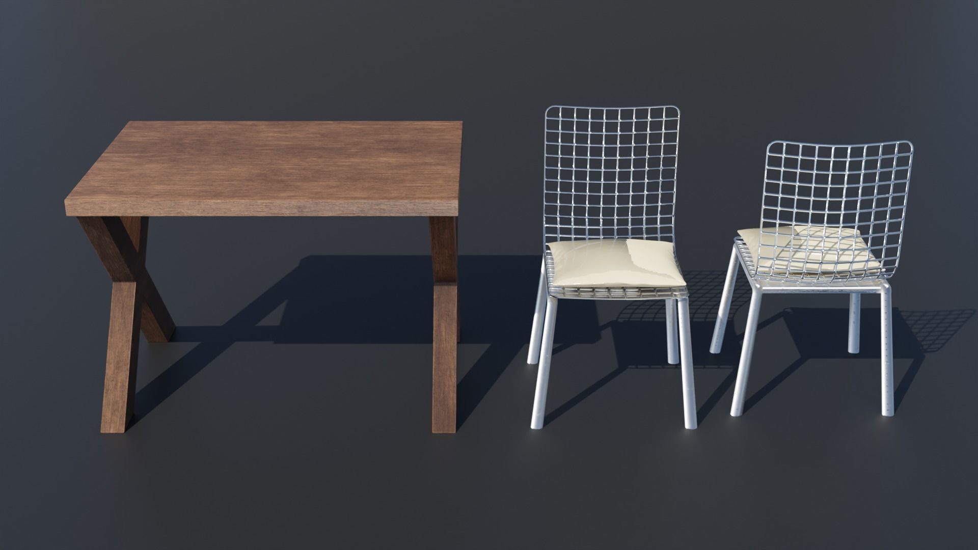 Simple Table and Chair 3D Model Low-poly 3D model Low-poly 3D model_11